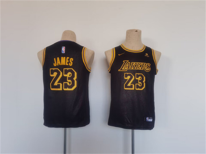 Youth Los Angeles Lakers #23 LeBron James Black Stitched Basketball Jersey